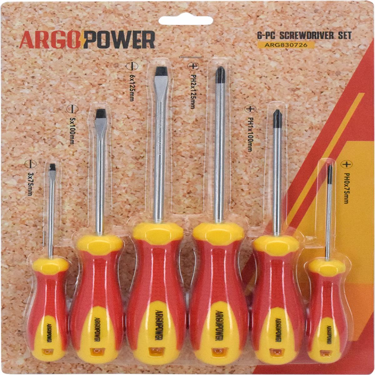 Argo Screwdriver Set 6-Pc  Heavy-Duty Tool Set ARG830726