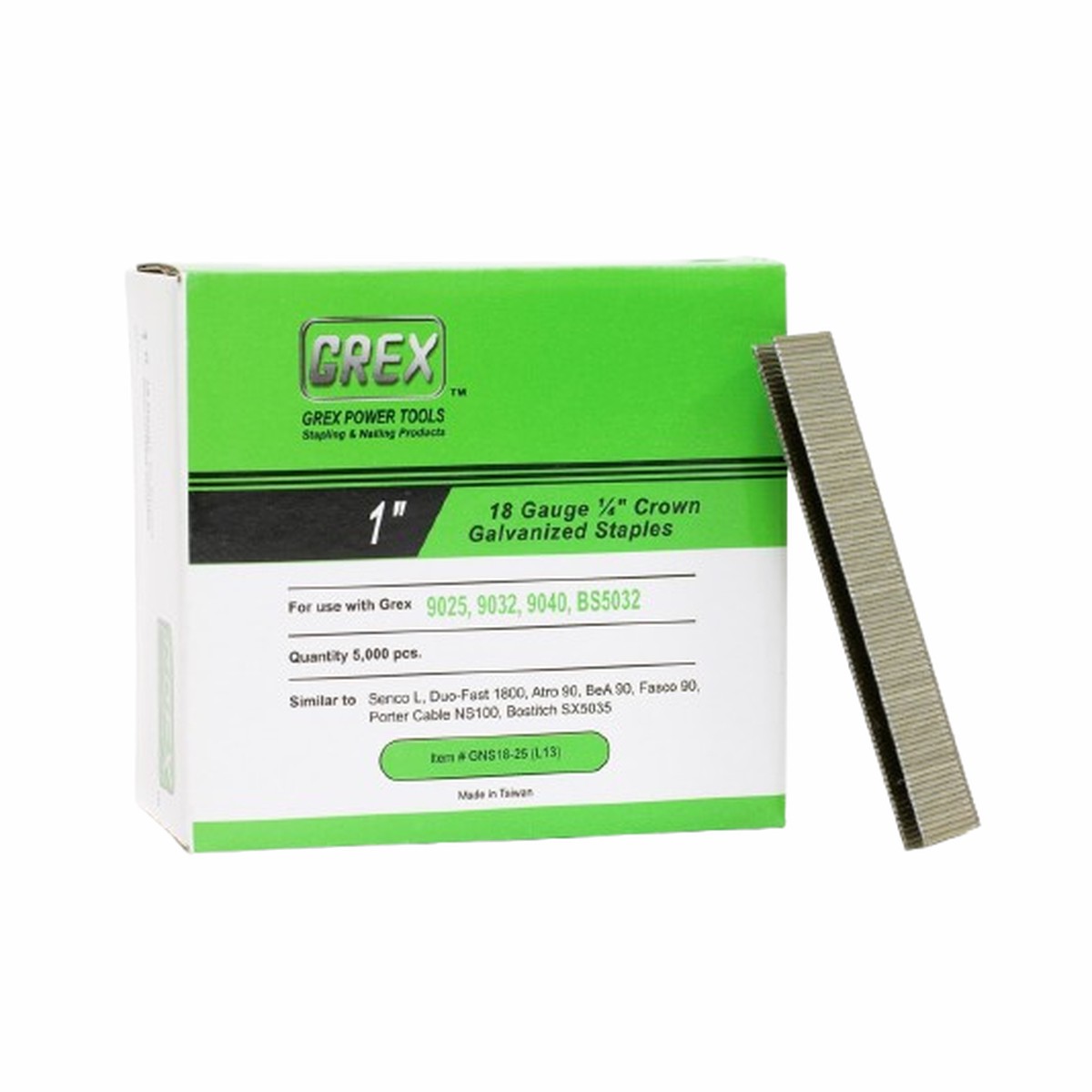 Grex GNS18 1 in 18 Gauge 14 in Crown Galvanized Coated Staples 5M