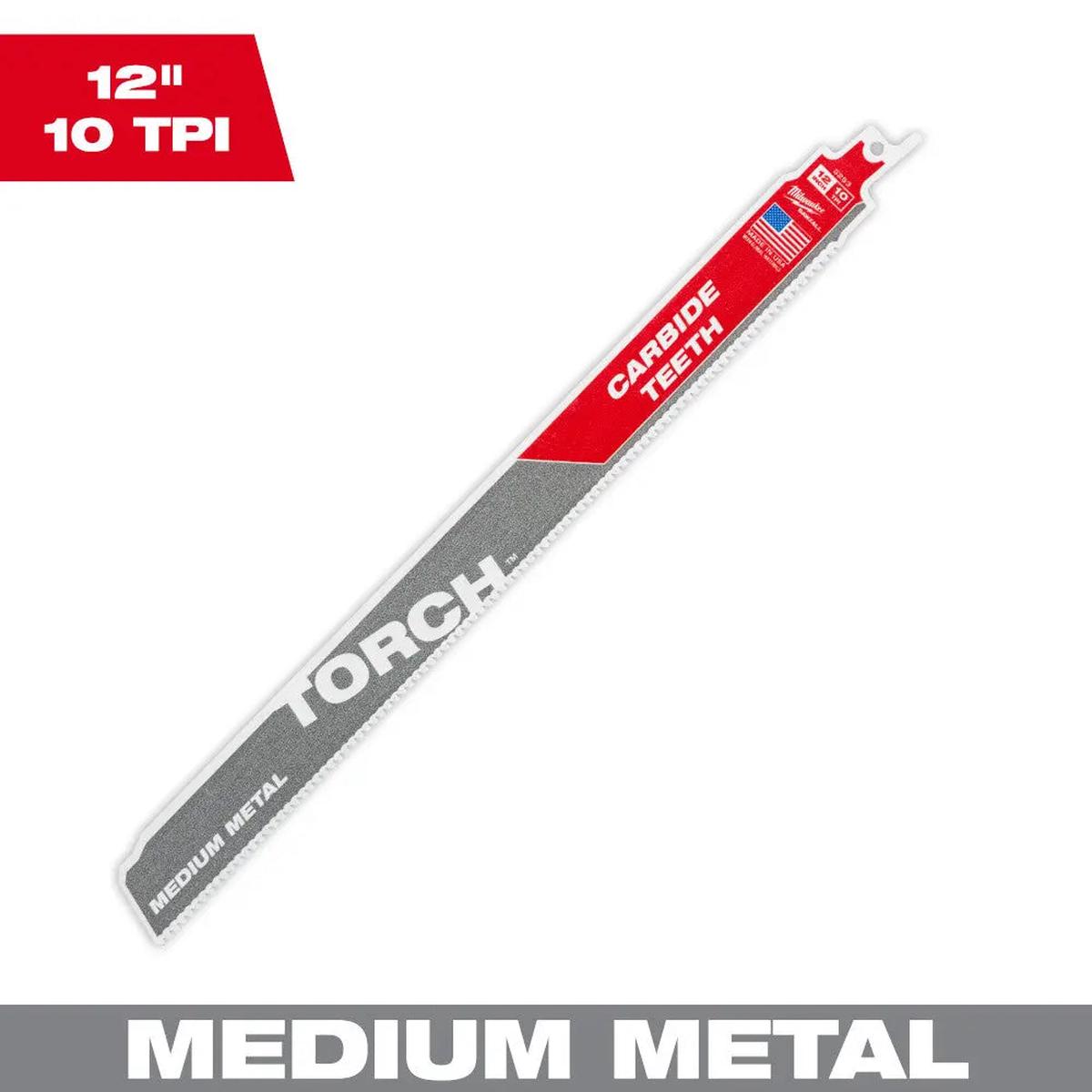 Milwaukee 48-00-5253 - 12" 10TPI The TORCH with Carbide Teeth for Medium Metal 1PK