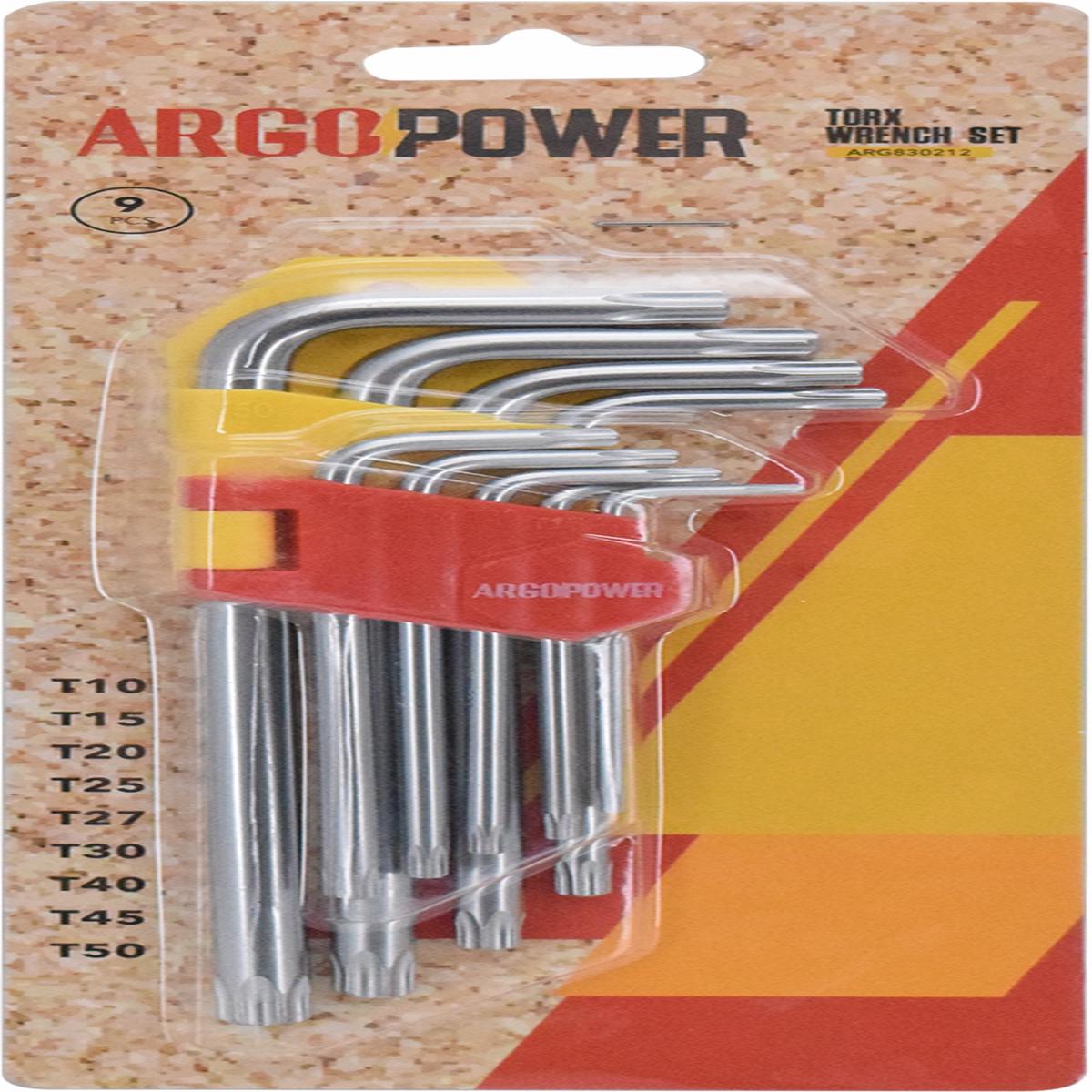 Argo Torx Key Set 9-Pc T10T50  High-Quality Tool Set ARG830212