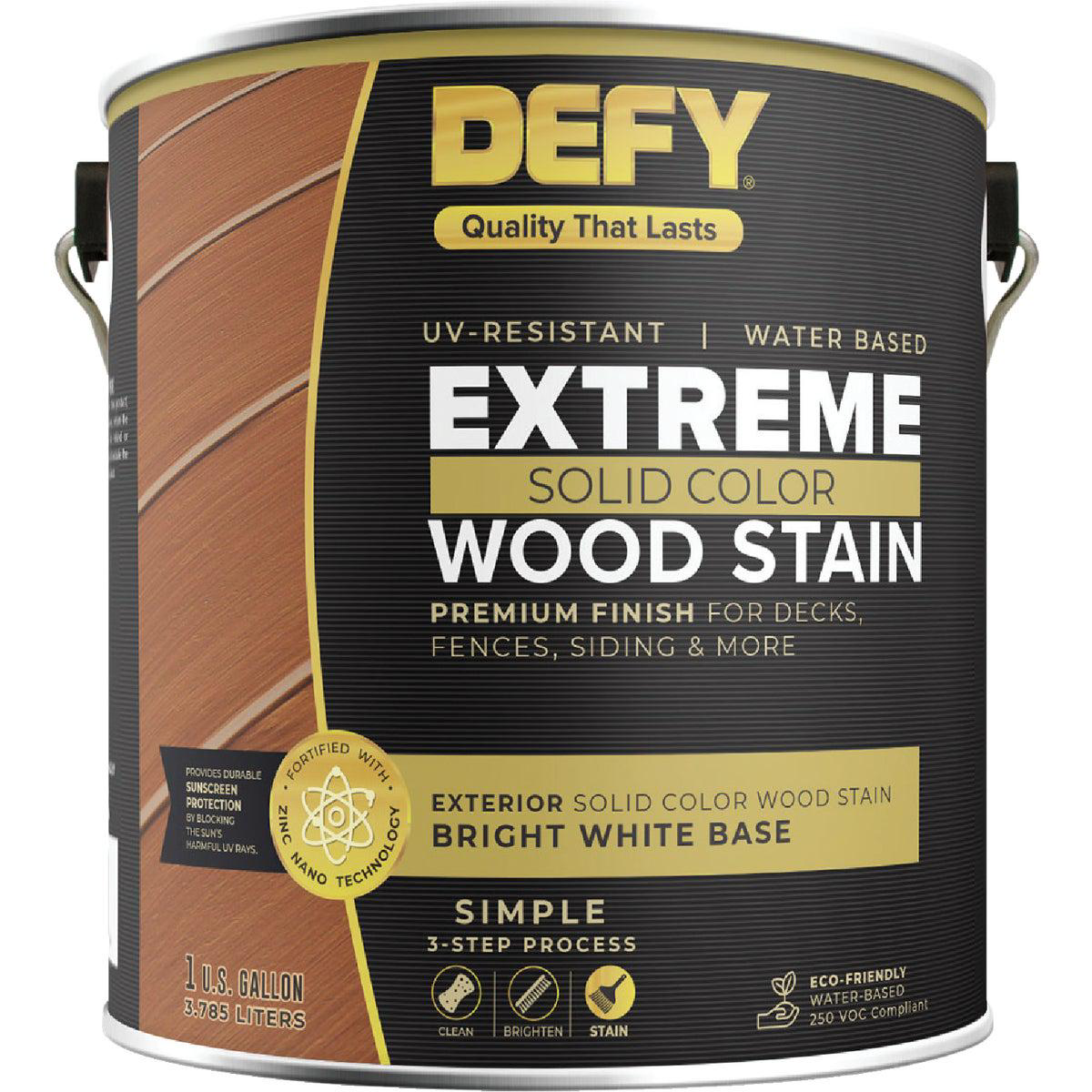 Defy Extreme Solid Color Wood Stain Bright White 1 Gal