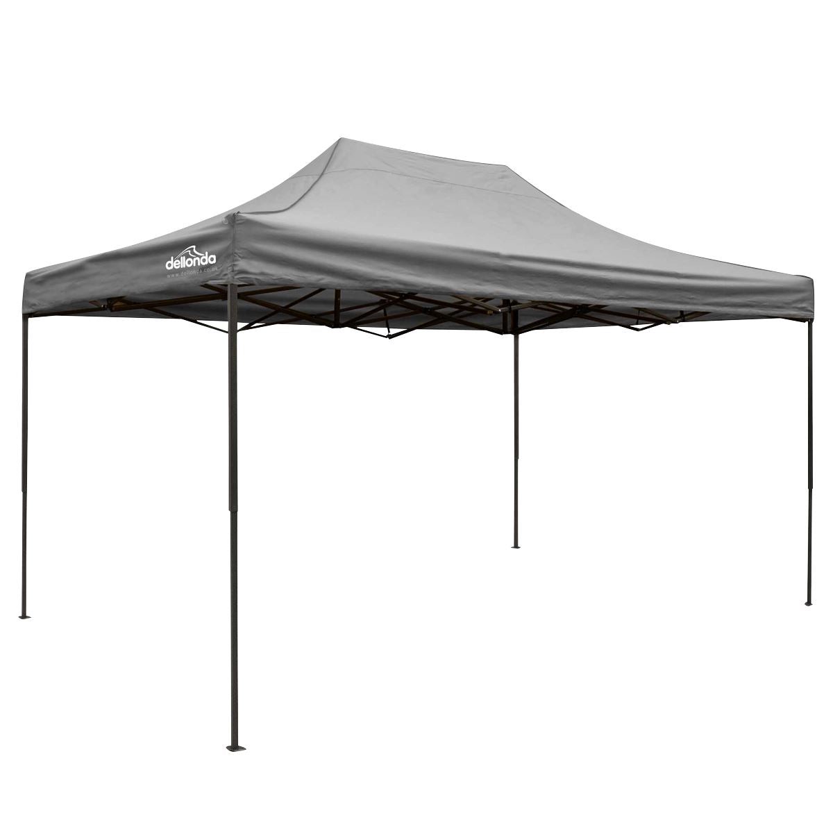 Dellonda Premium 3×4.5m Pop-Up Gazebo, Water Resistant, w/Carry Bag Grey Canopy