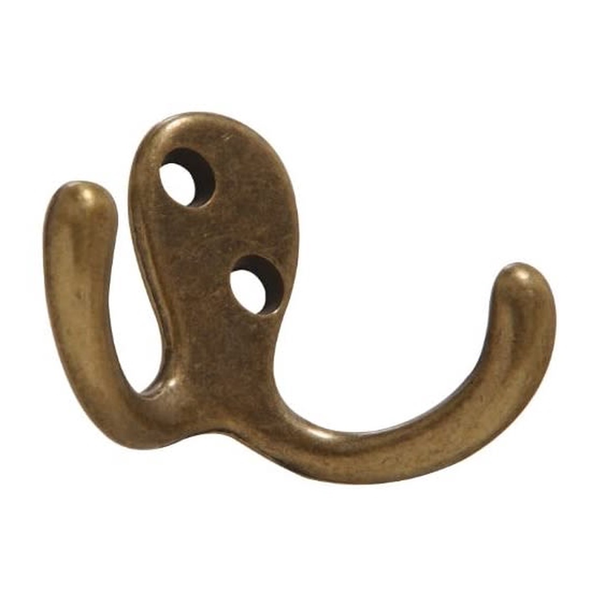 Hillman Double Clothes Hook Antique Brass