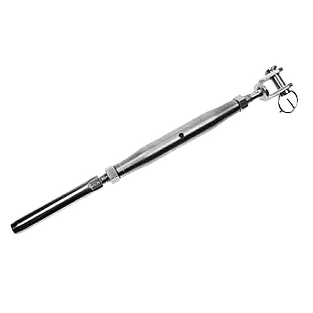 1/2″ x 6″ Jaw & Swage Stud Stainless Steel Turnbuckle | 1/4″ Cable