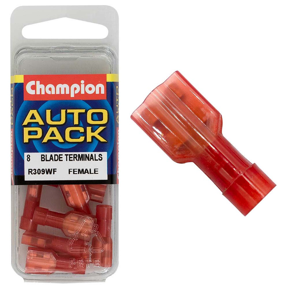 Champion Red Fully Insulated Blade Terminal M/F