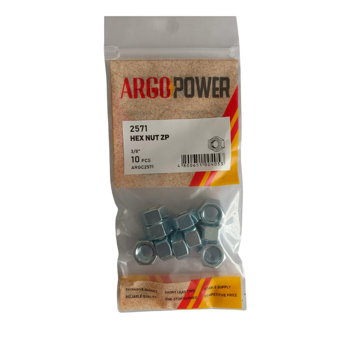 HEX NUT 3/8″ 10PC ZP