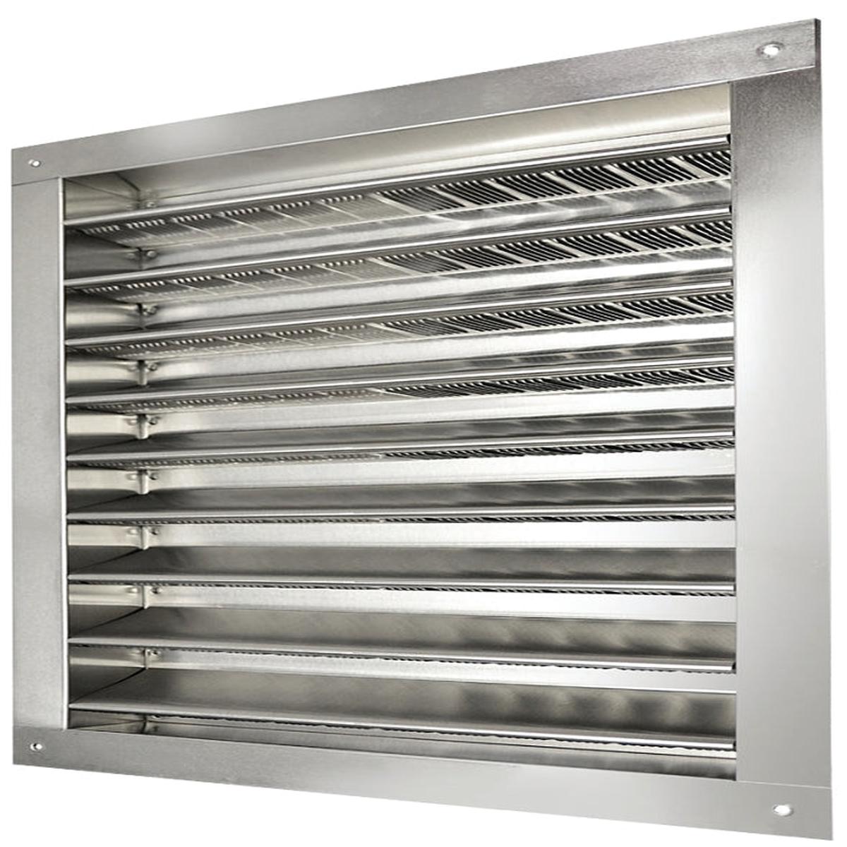 Master Flow DA1212 Dual Louver 14-34 in L 14-12 in W Aluminum White Mill