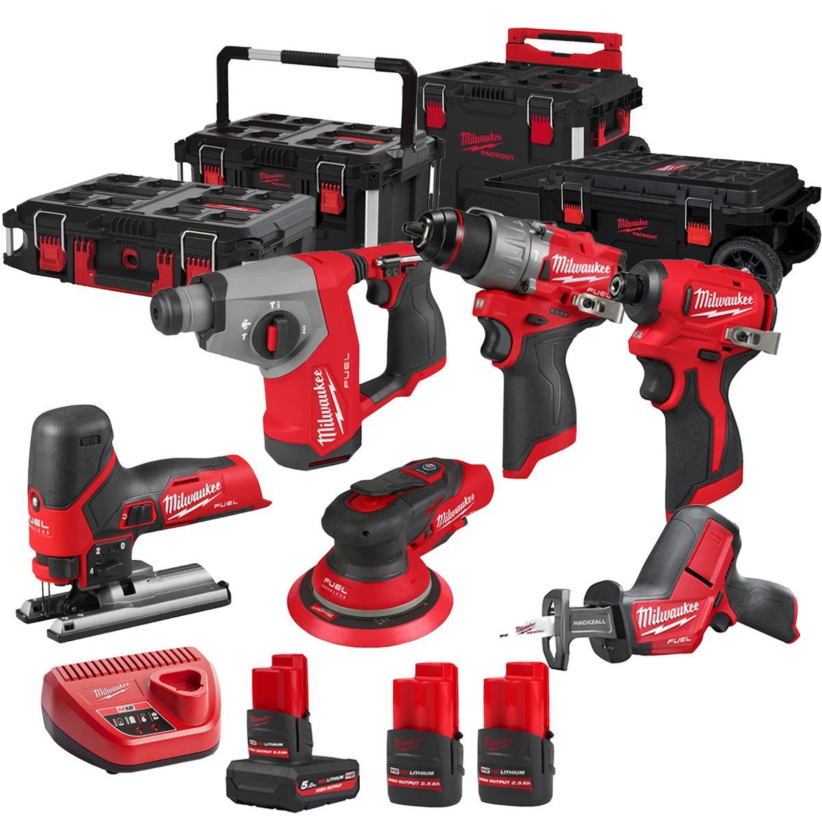 Milwaukee 12V 6 Piece Power Tool Kit with 3 x Batteries T4TKITM – 18497