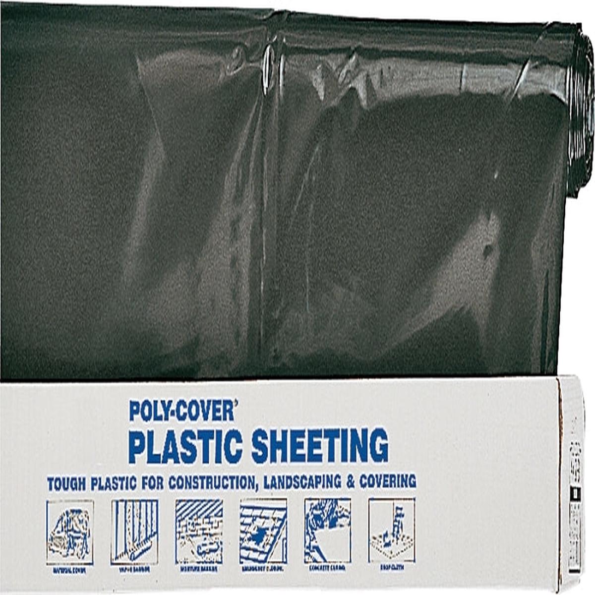 Orgill Poly 4X40-B Poly Film, 100 ft L, 40 ft W, 4 mil Thick, Black