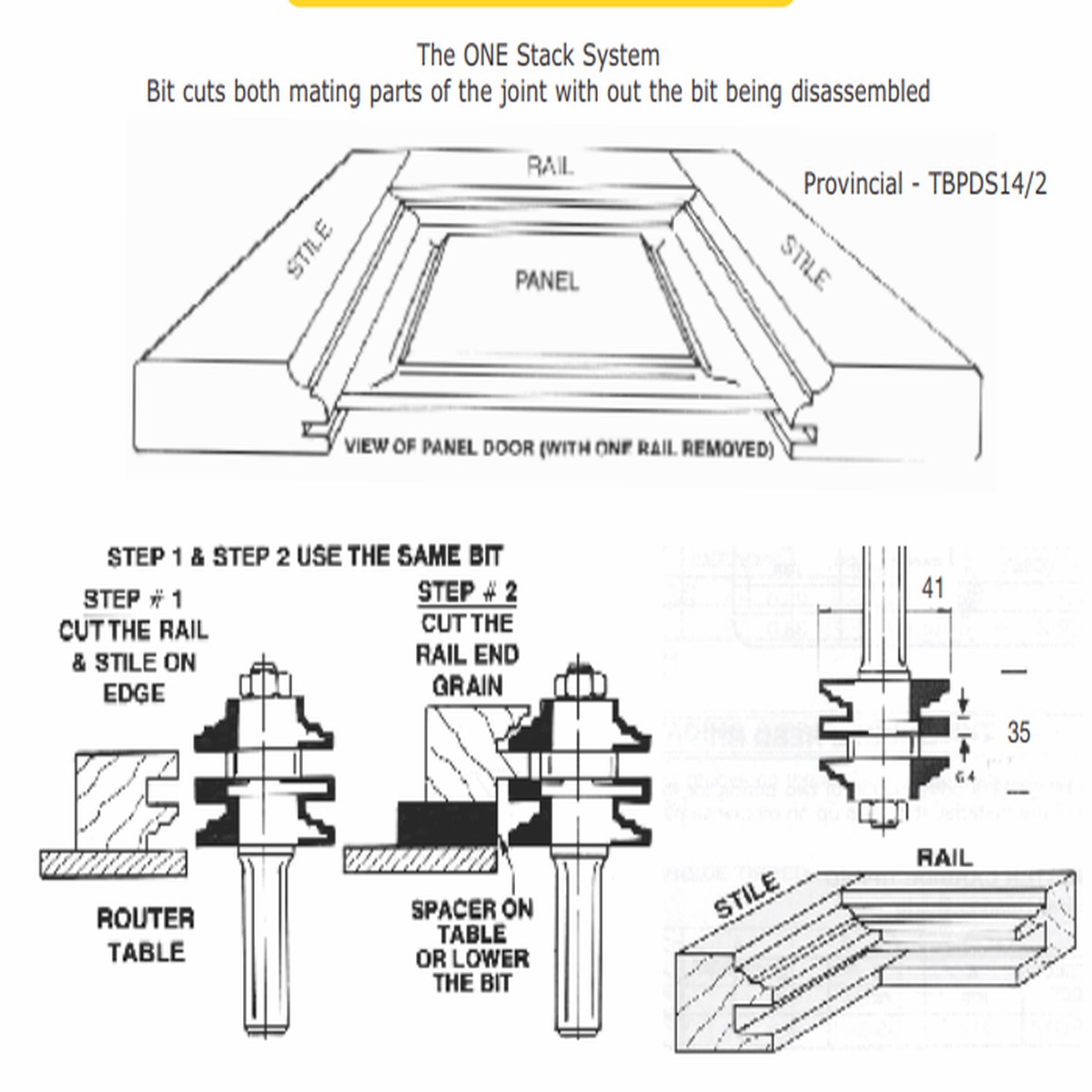 Panel Door Stack System – Provincial Bit – TruaCuT