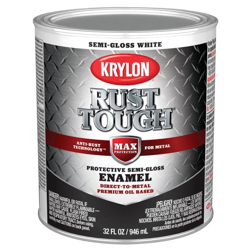 Valspar Anti-Rust Oil-Based Semi-Gloss Armor Rust Control Enamel, White, 1 Qt.