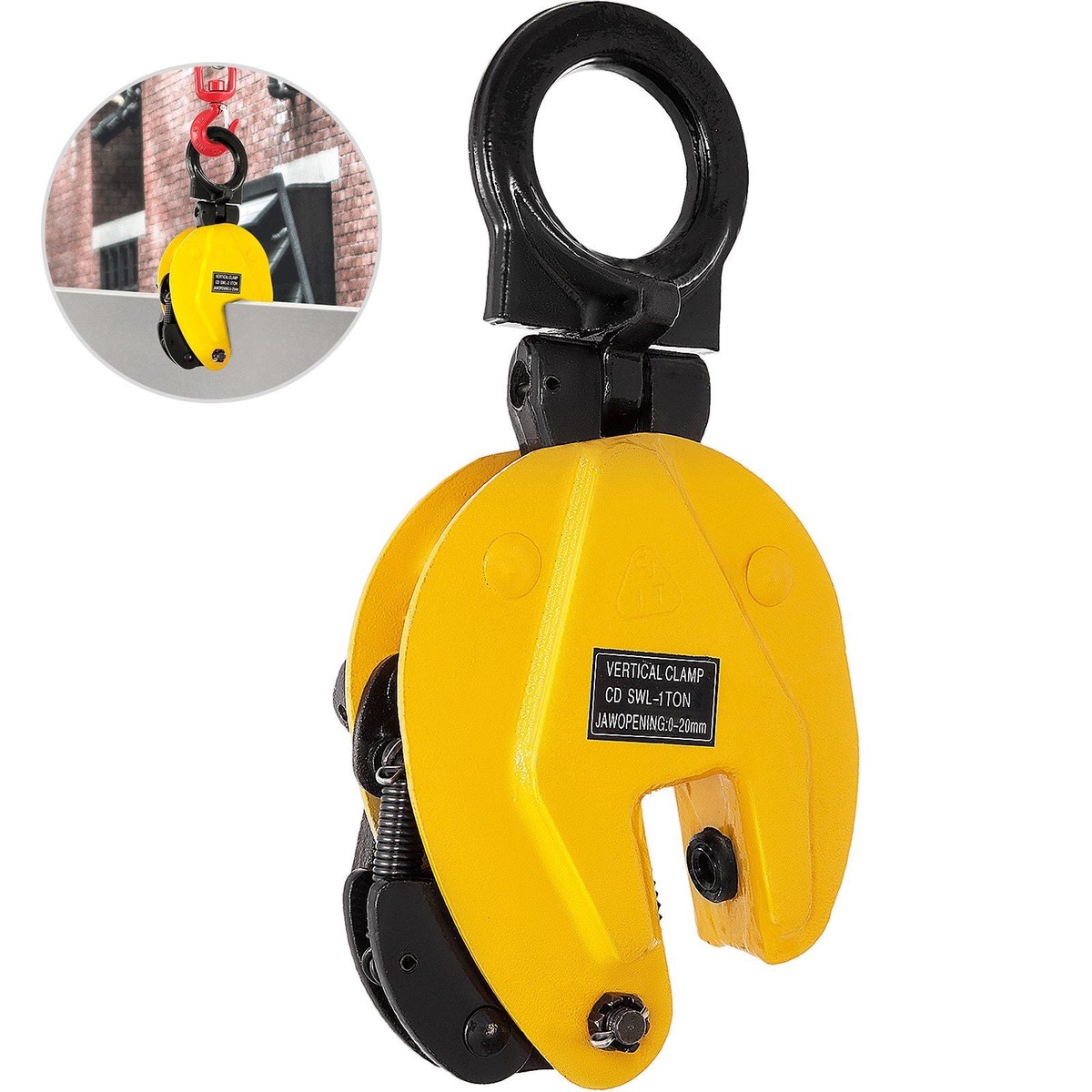 VEVOR 1T Plate Clamp 2200Lbs Plate Lifting Clamp Jaw Opening 0.6 inch Vertical Plate Clamp for Lifting and Transporting