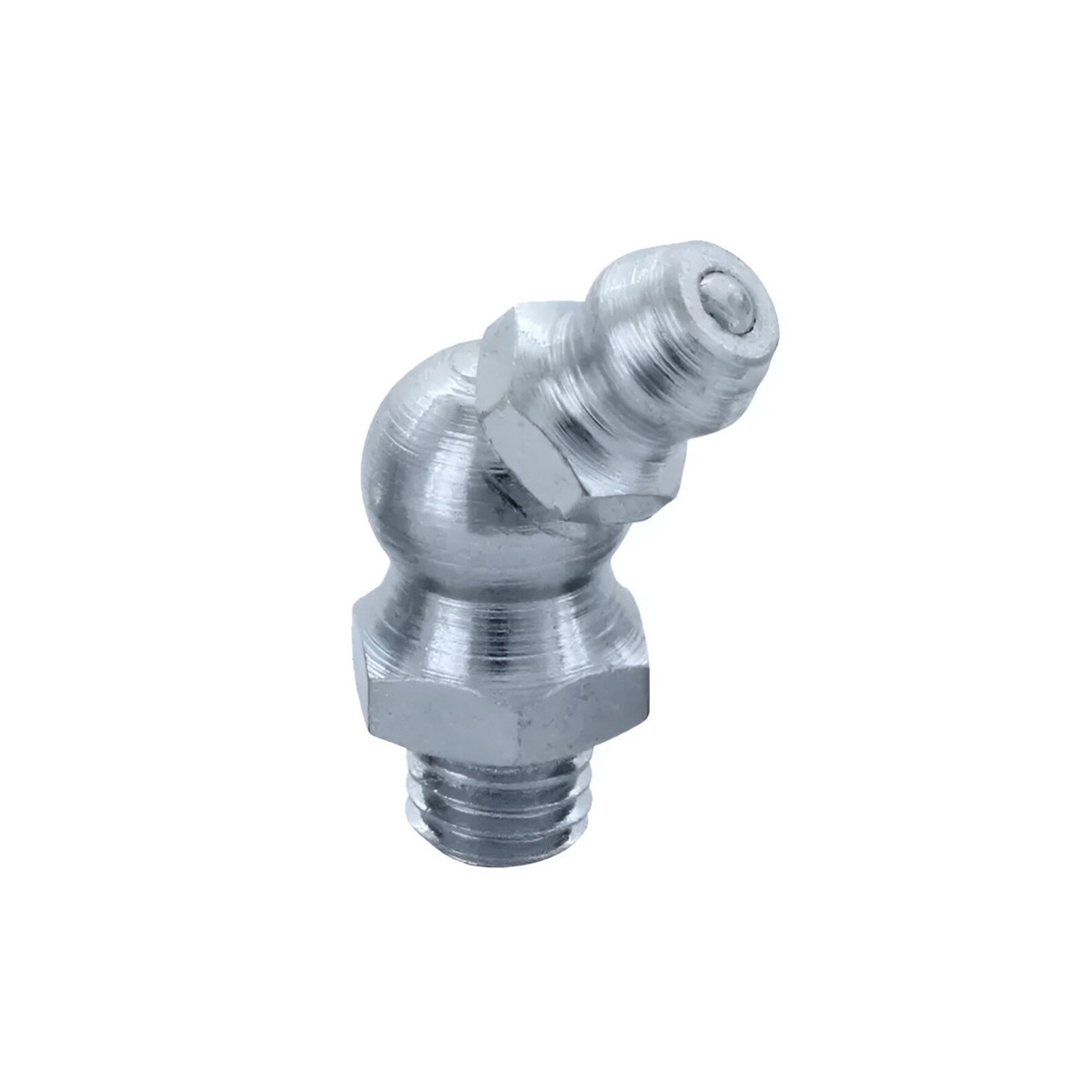 10mm X 1mm Grease Nipple 45 Mild Steel with Zinc Plating