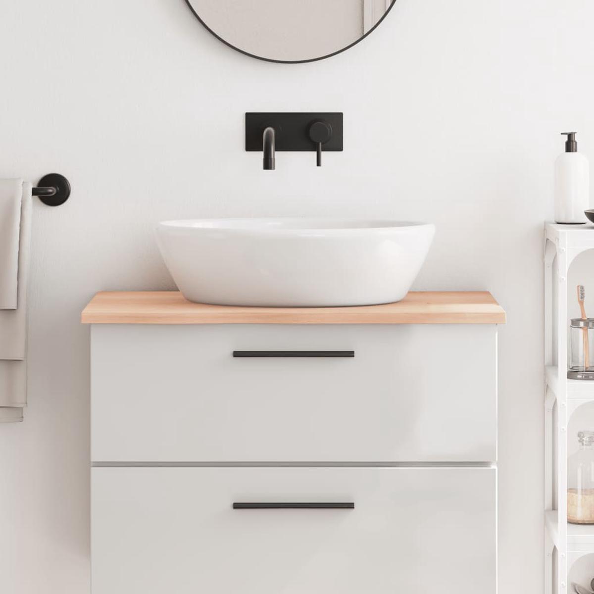 Berkfield Bathroom Countertop 80x50x2 cm Untreated Solid Wood