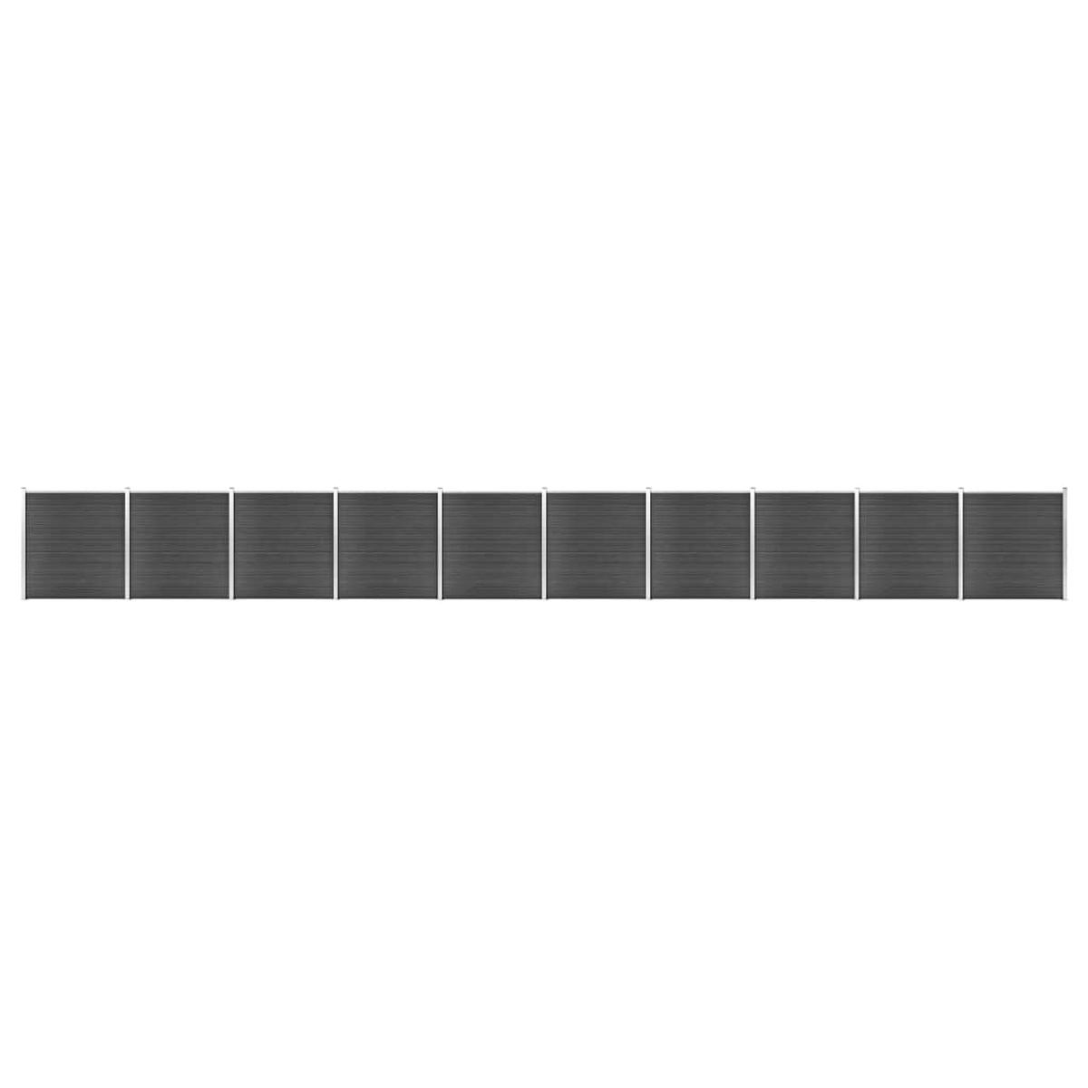 Berkfield Fence Panel Set WPC 1737×186 cm Black