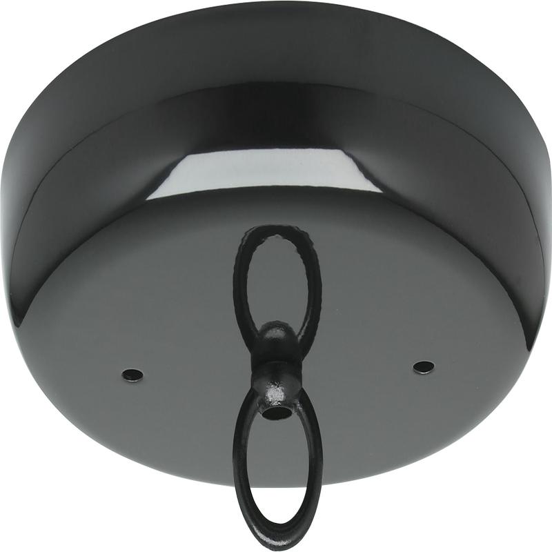 Contemporary Canopy Kit – Black Finish – 5″ Diameter – 7/16″ Center Hole – 2-8/32 Bar Holes – Includes Hardware – 10lbs Max – 25-Pack