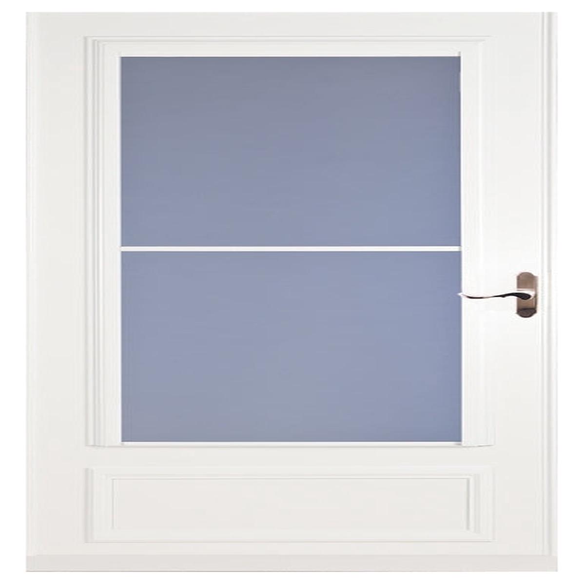 Larson Screen Away 830-82-032 Storm Door, 36 in W, 81 in H, Retractable Screen, Wood/Aluminum, White