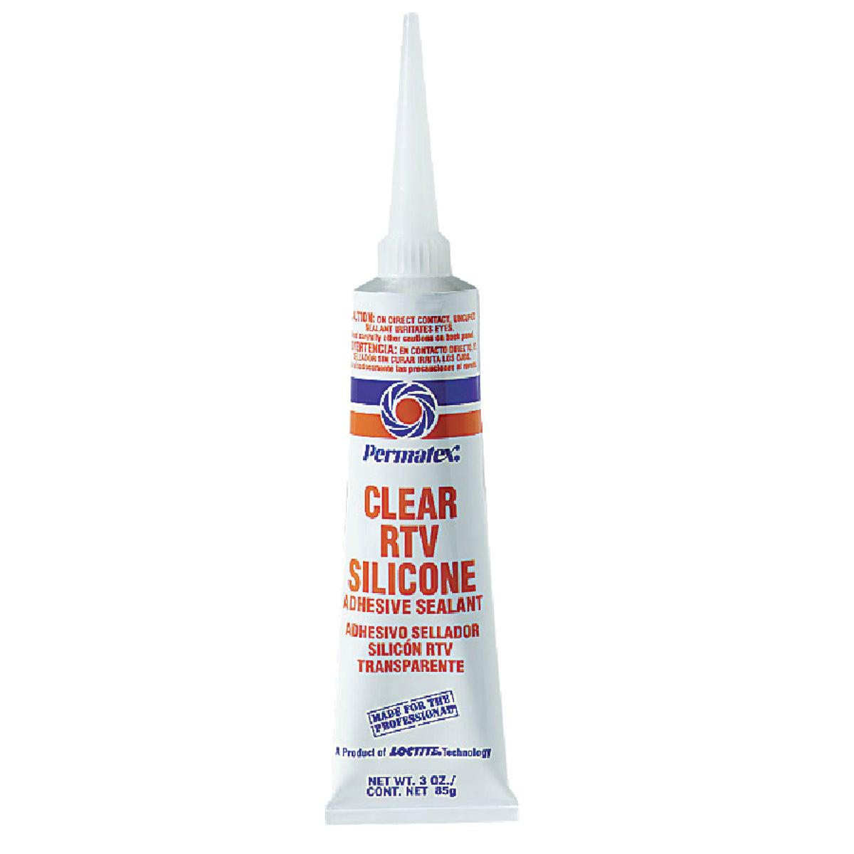 Permatex 3 Oz Clear RTV Silicone Adhesive Sealant