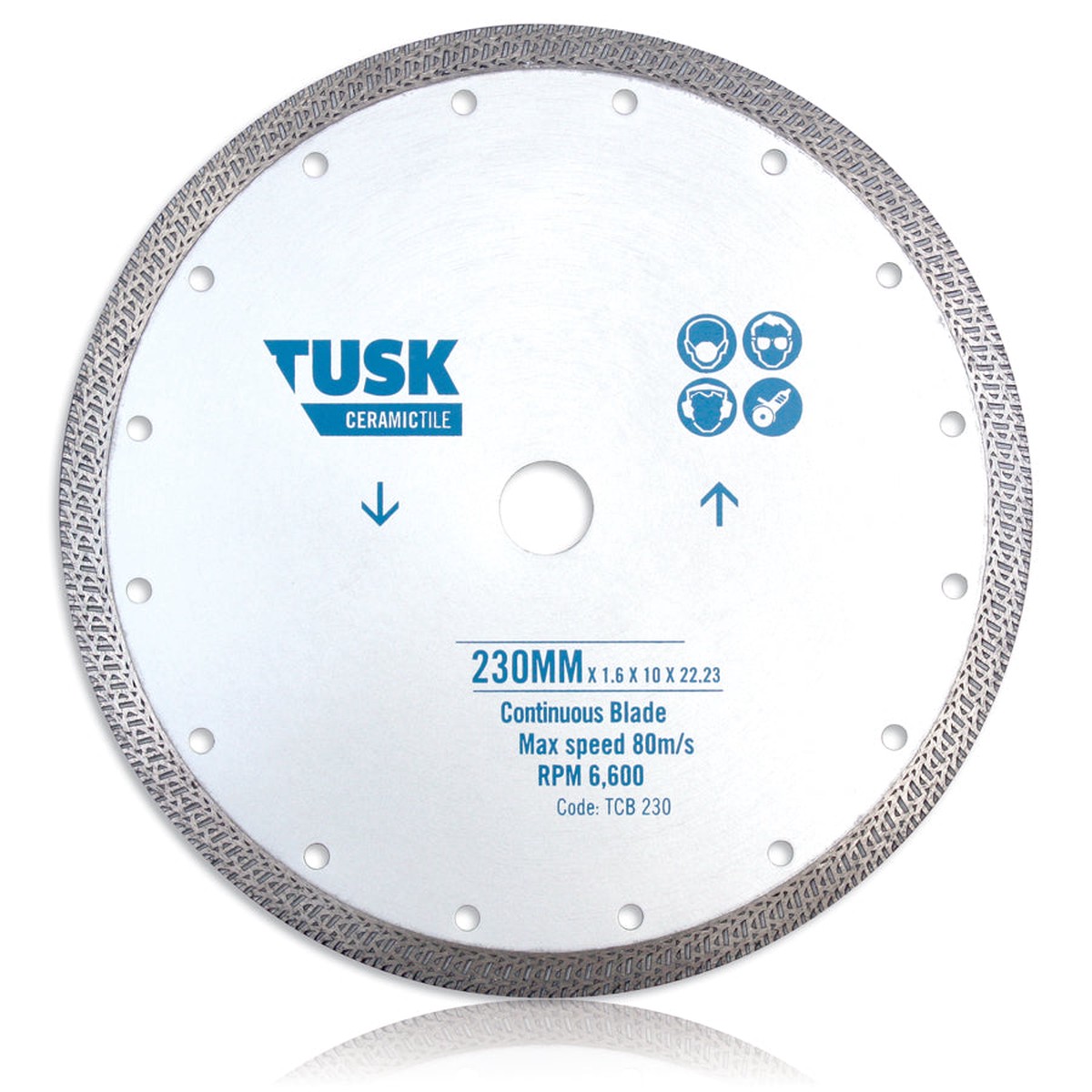 Tusk Continuous Tile Blades – 180 X 1.6/1.2 X 10 X 25.4 With Big Bore