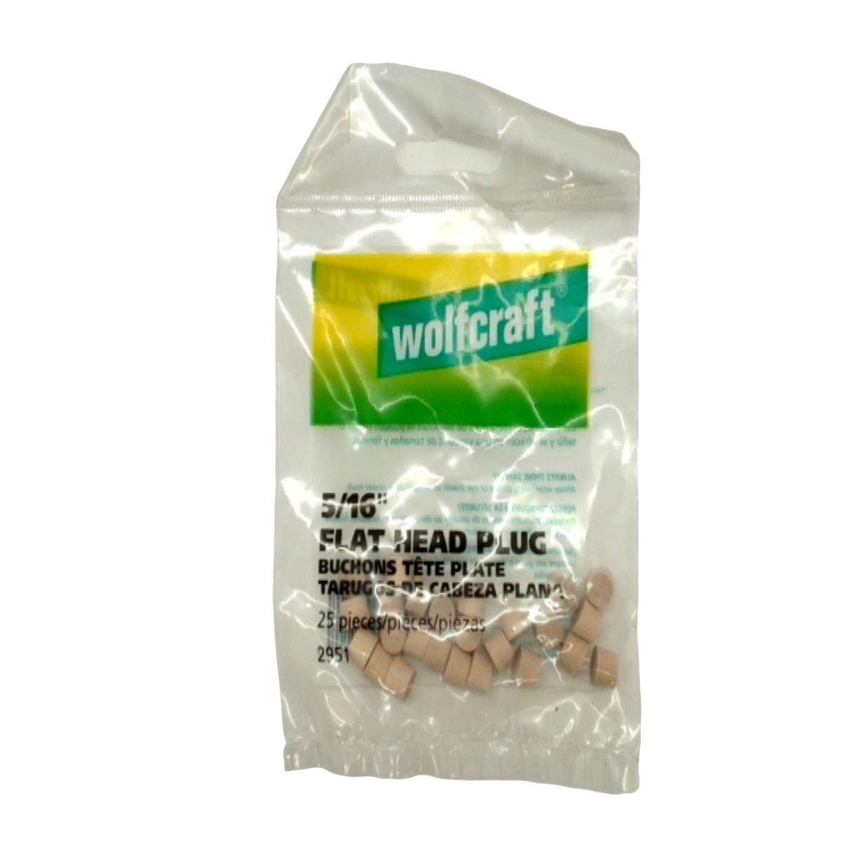 Wolfcraft 5/16″ Hardwood Flat Head Plug 25 Pack