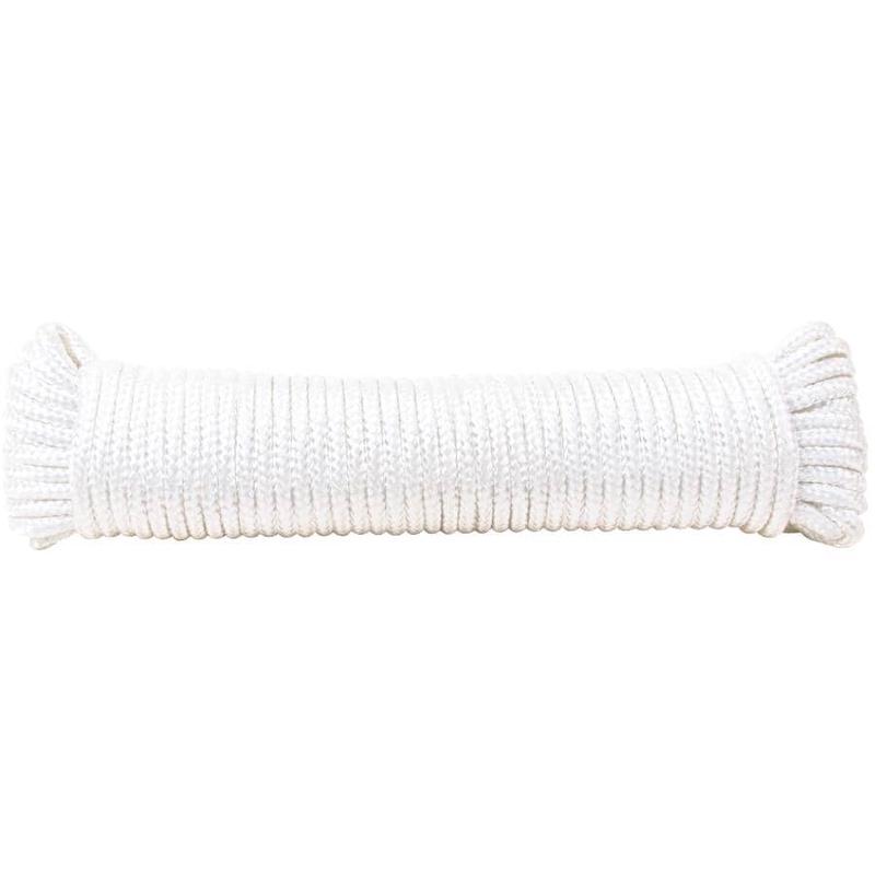 3/16″ x 50′ White Diamond Braid Nylon Rope