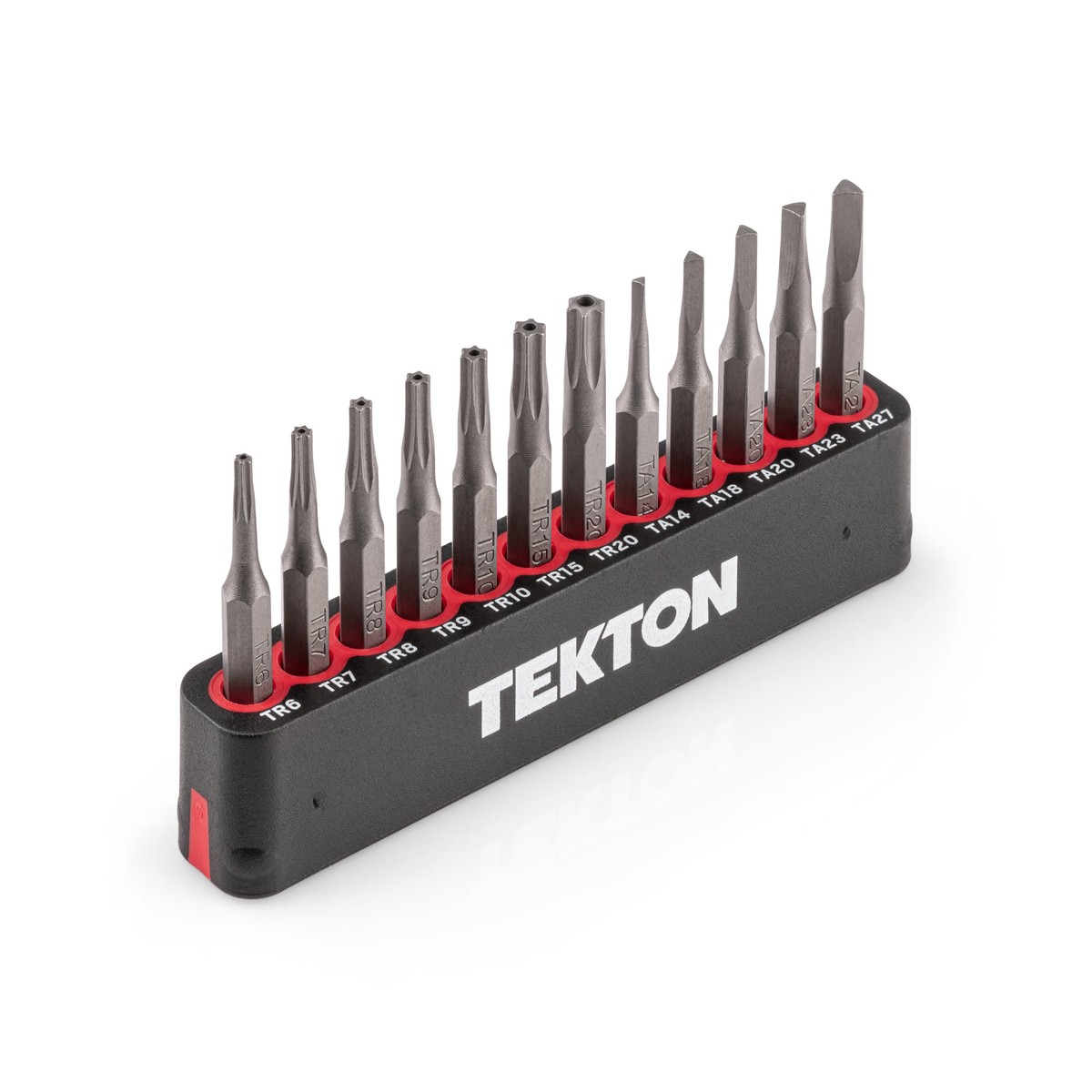 4 mm Tamper Star and Triangle Bit Set with Rail, 12-Piece (TR6 – TR20, TA14 – TA27)