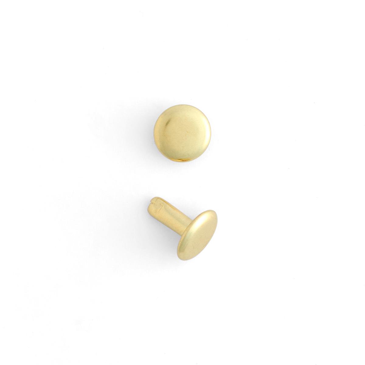 Double Cap Rivets 1,000 Pack – Brass Plate | X-Small