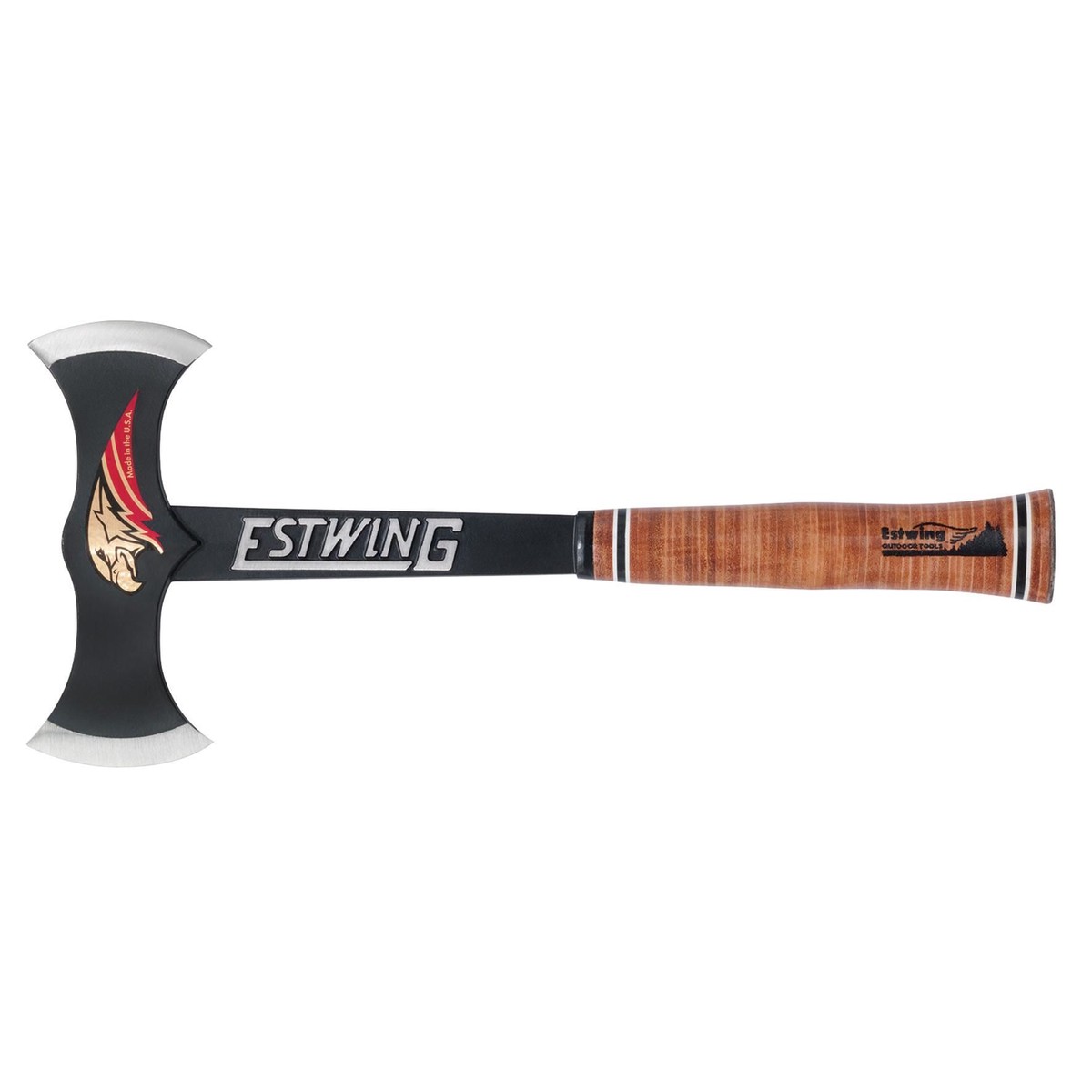Estwing EDBA Black Eagle Double Bit Axe with Leather Grip, 17″