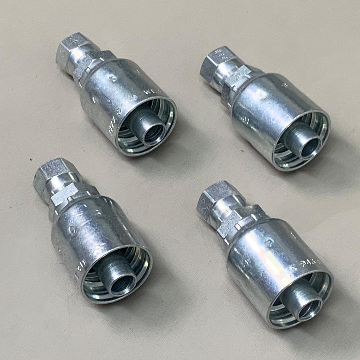 PARKER (4 PACK) Hydraulic Hose Female JIC Swivel 3/8″ x 1/2″ Steel 10643-6-8