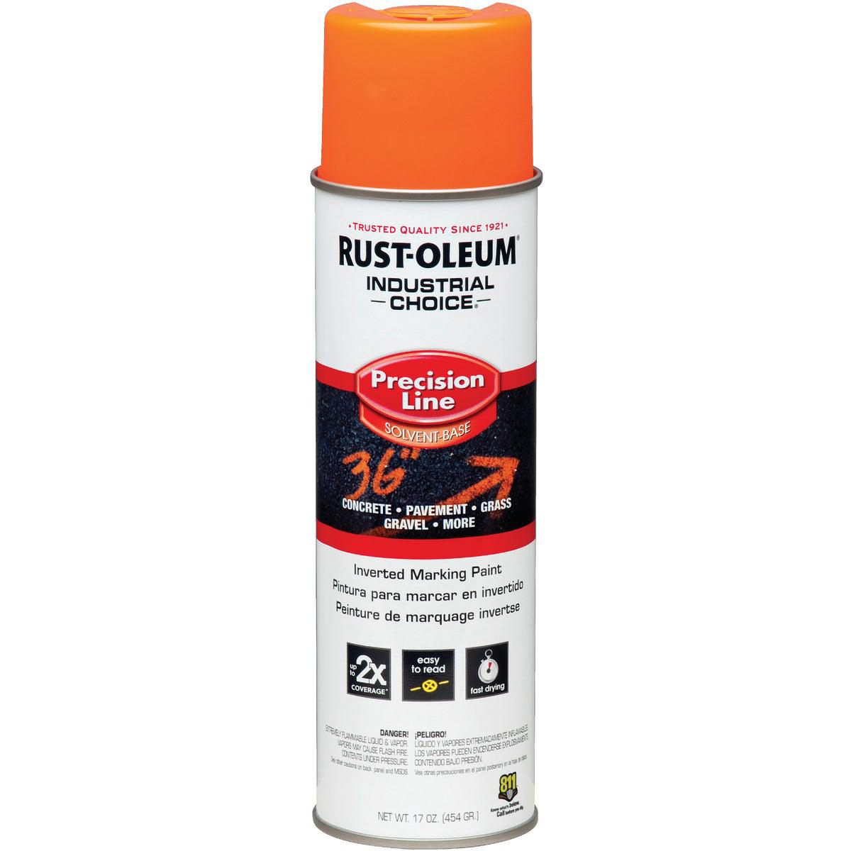 Rust-Oleum Industrial Choice Fluorescent Orange 17 Oz Inverted Marking Spray Paint