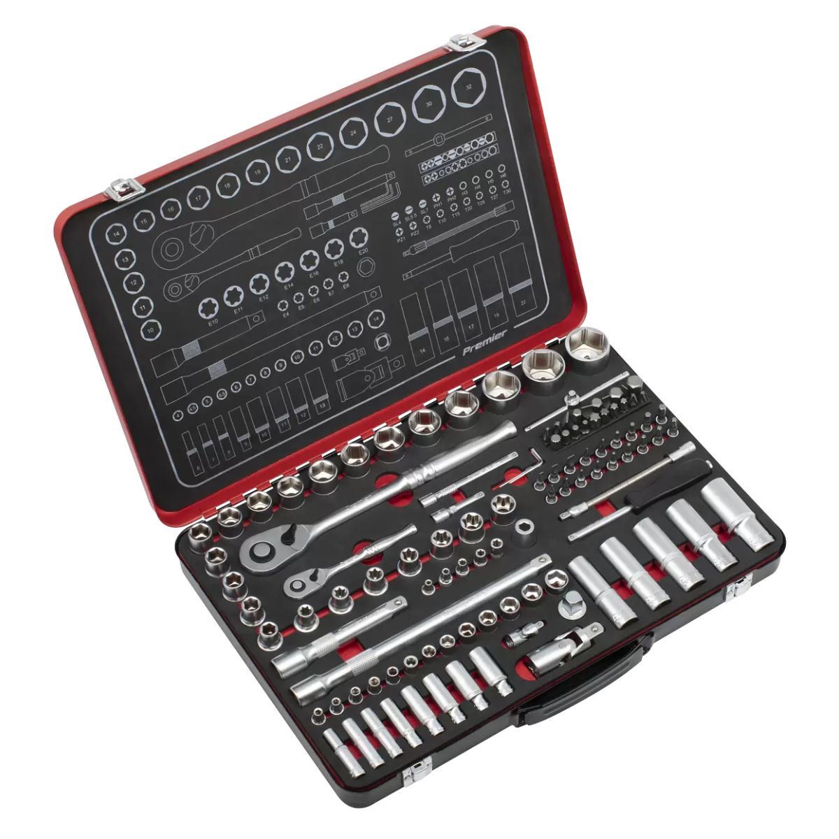 Sealey AK7926 Socket Set Drive 1/4″ & 1/2″Sq 108pc