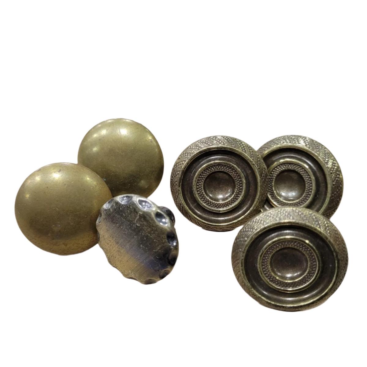 Vintage Brass & Metal Drawer Knobs (Set of 6)