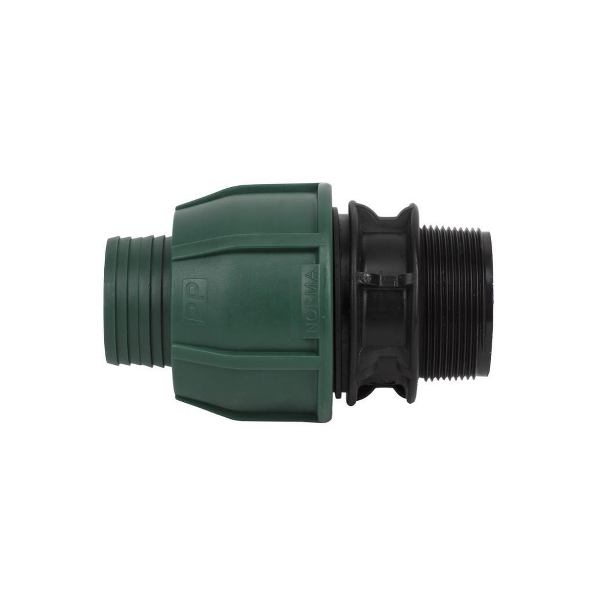 1-1/2″ x 1-1/4″ BSP Rural Male End Connector PE x Male Norma Rural Compression Joiner