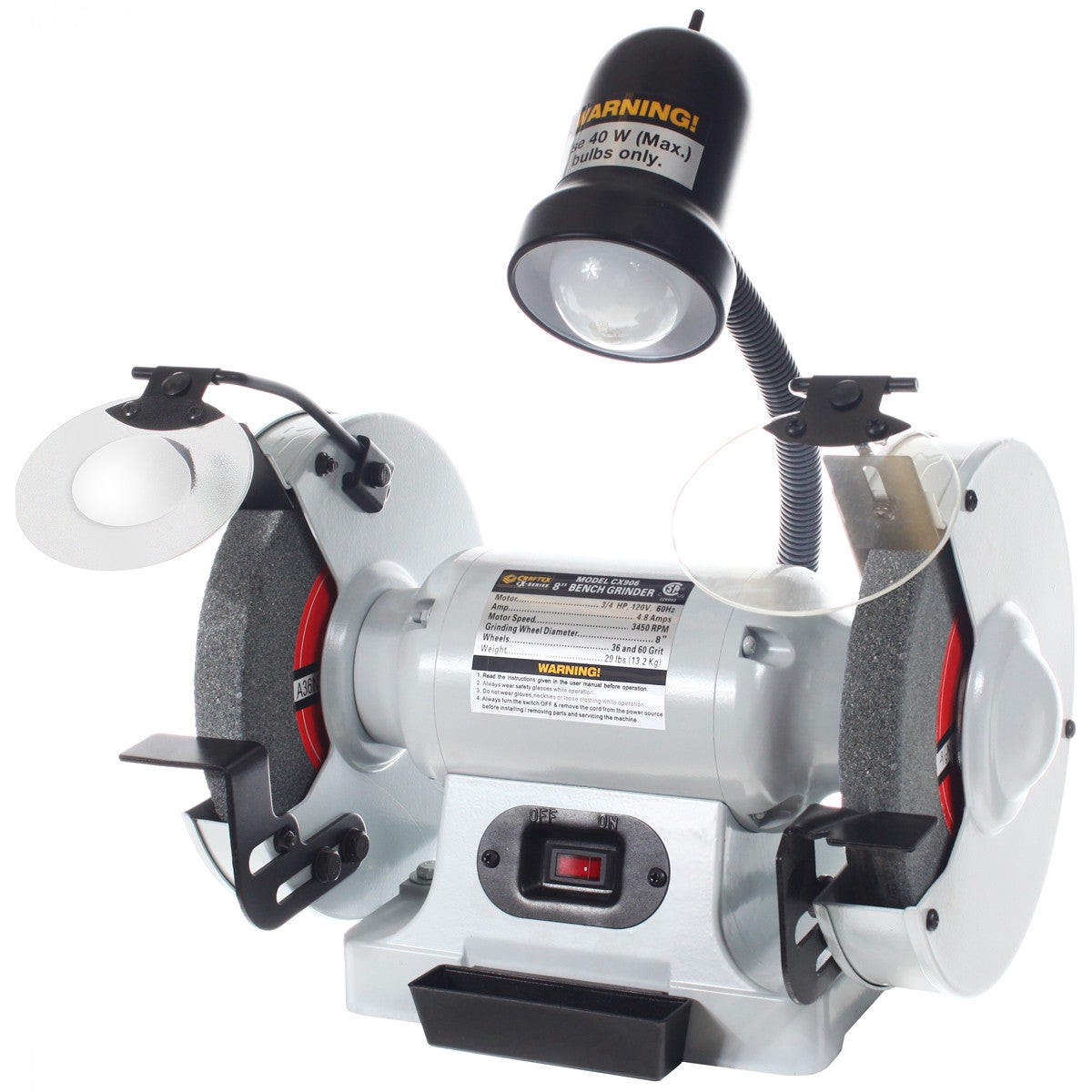 8″ BENCH GRINDER WITH LIGHT CX906