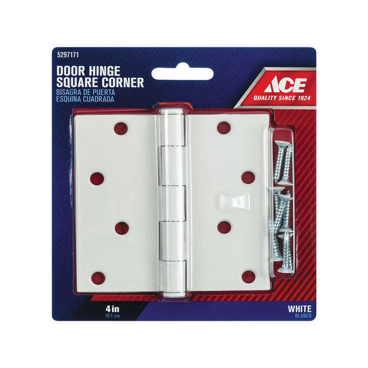 Ace Steel Door Hinge 4 in. L White 1 pk