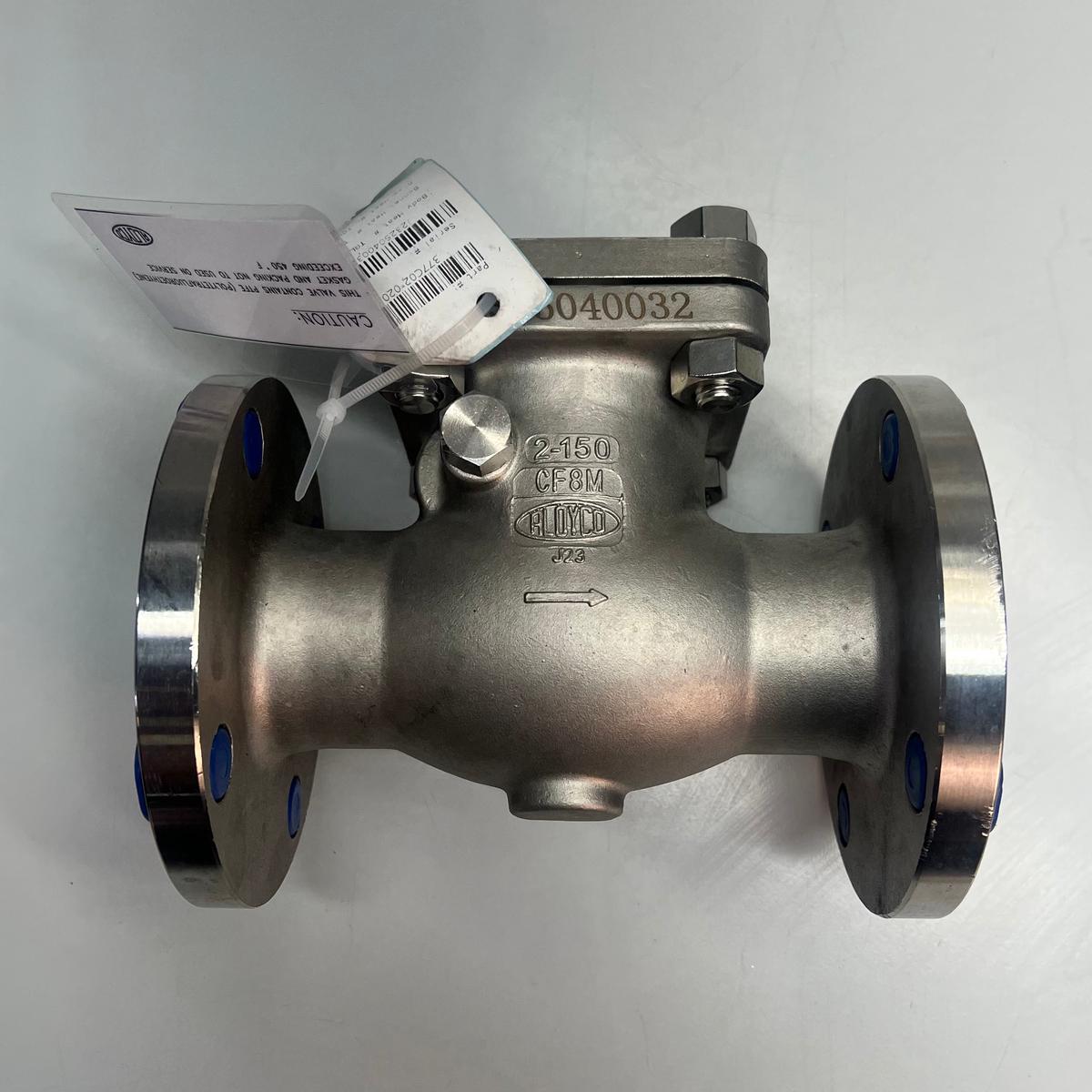 ALOYCO Integral Seat Swing Check Valve 150 Flange API Trim 10 316SS 2″ 377C02020