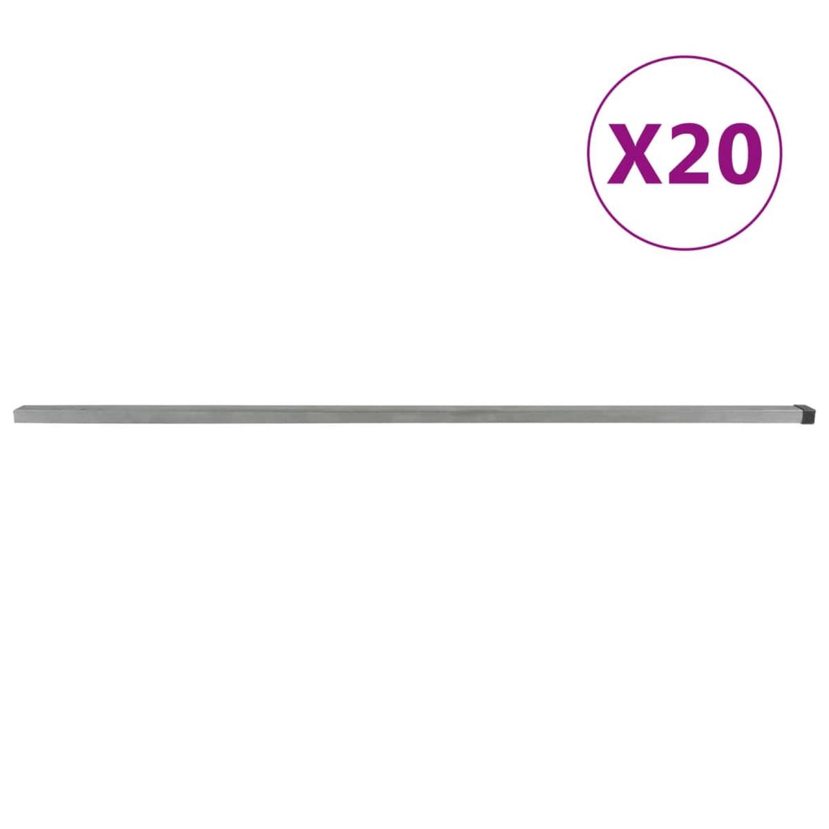 Berkfield Garden Fence Posts 20 pcs Silver 260 cm Steel