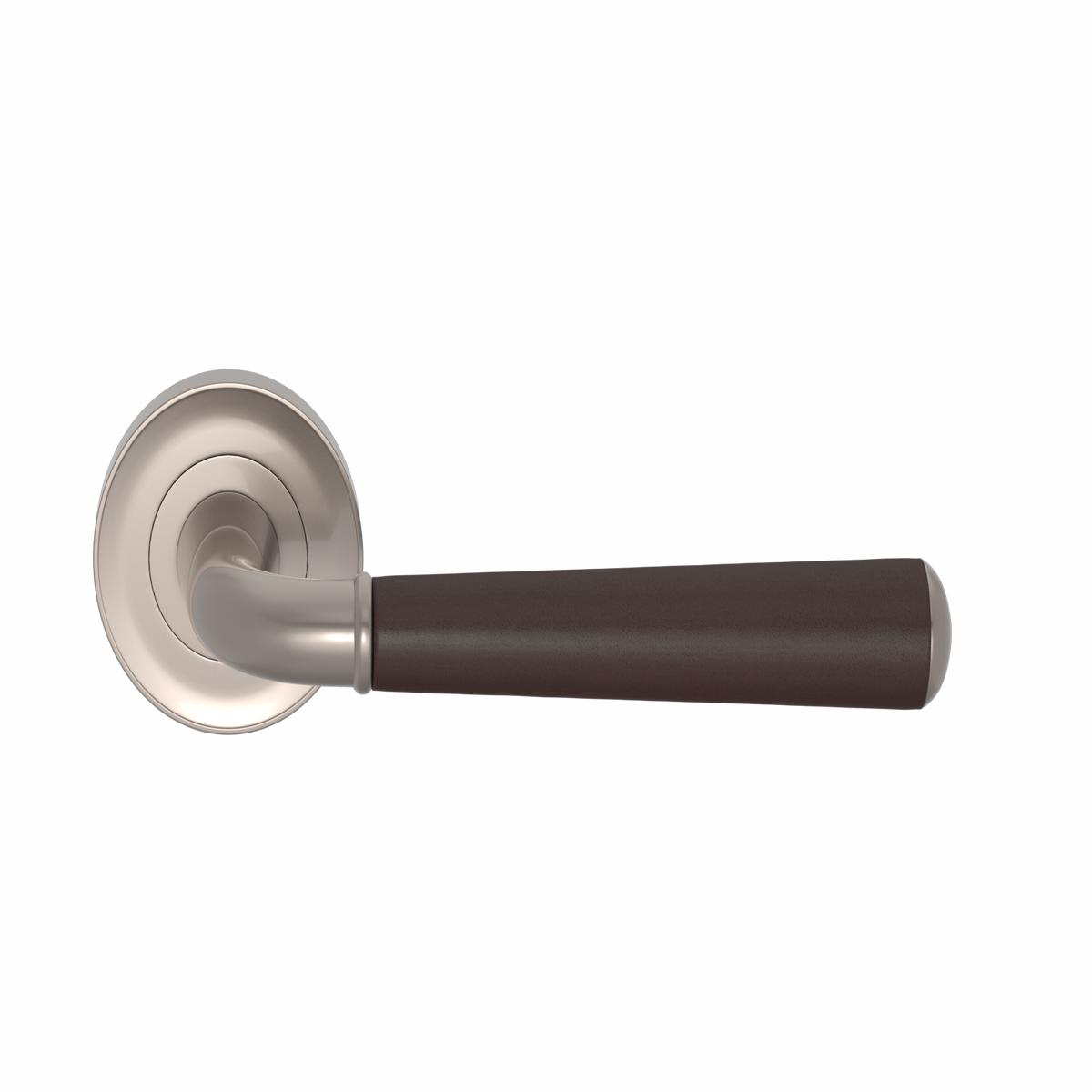 Tube Stitch in Goose Neck Combination Leather (Passage Pair 8211 2 38 tubular latch) 8211 Chocolate Satin Nickel