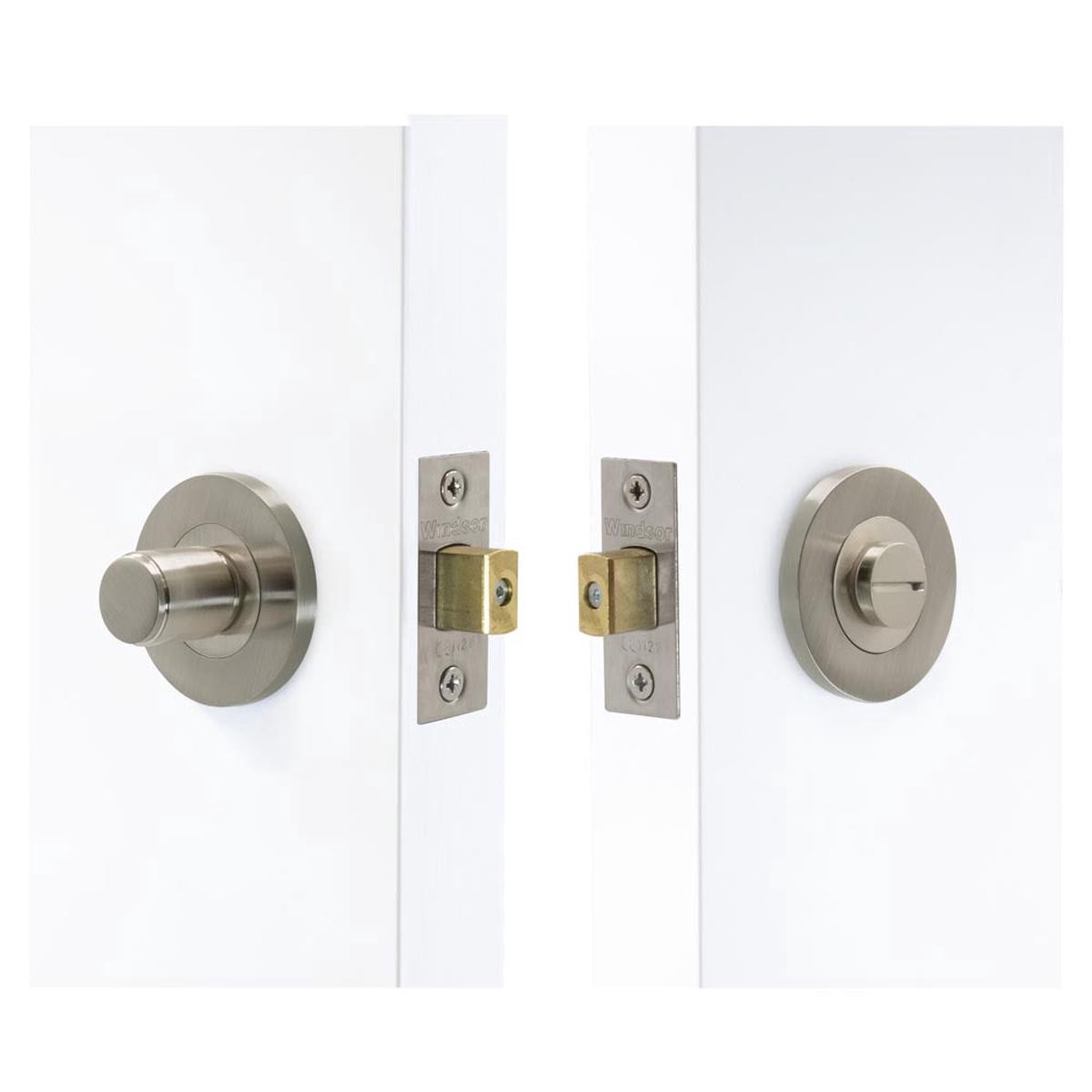 Windsor Privacy Set 57mm Backset Brushed Nickel