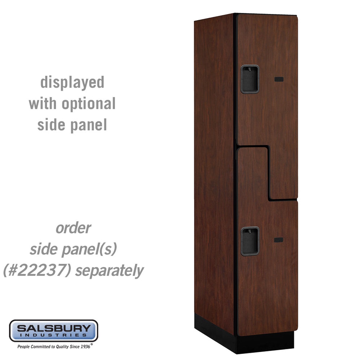 15″ Wide Double Tier ‘S’ Style Designer Wood Locker – 1 Wide – 6 Feet High – 24 Inches Deep – Mahogany