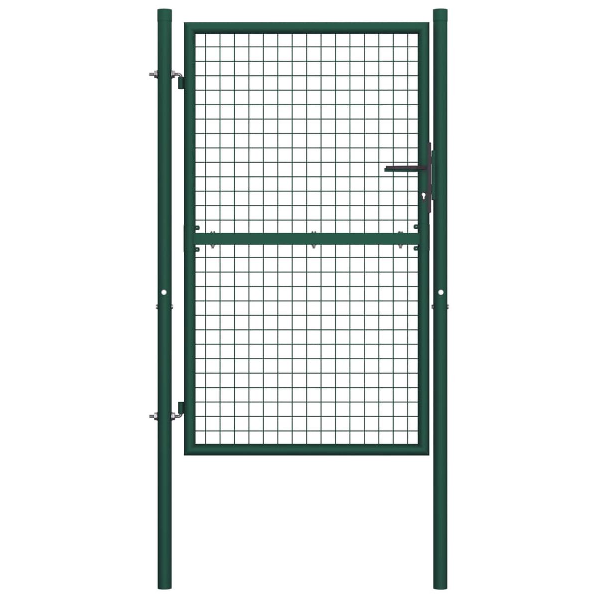 Berkfield Fence Gate Steel 100×150 cm Green