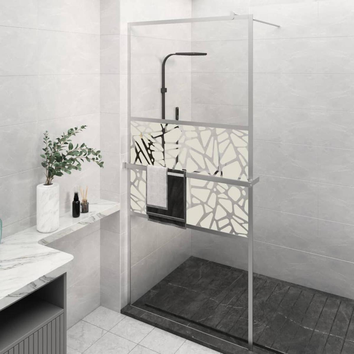 Berkfield Walk-in Shower Wall with Shelf Chrome 80×195 cm ESG Glass&Aluminium