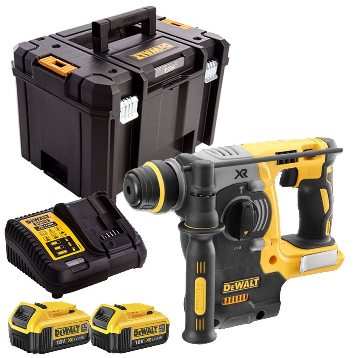 DeWalt DCH273N 18V Brushless SDS+ Hammer Drill with 2 x 4.0Ah Batteries & Charger in Case