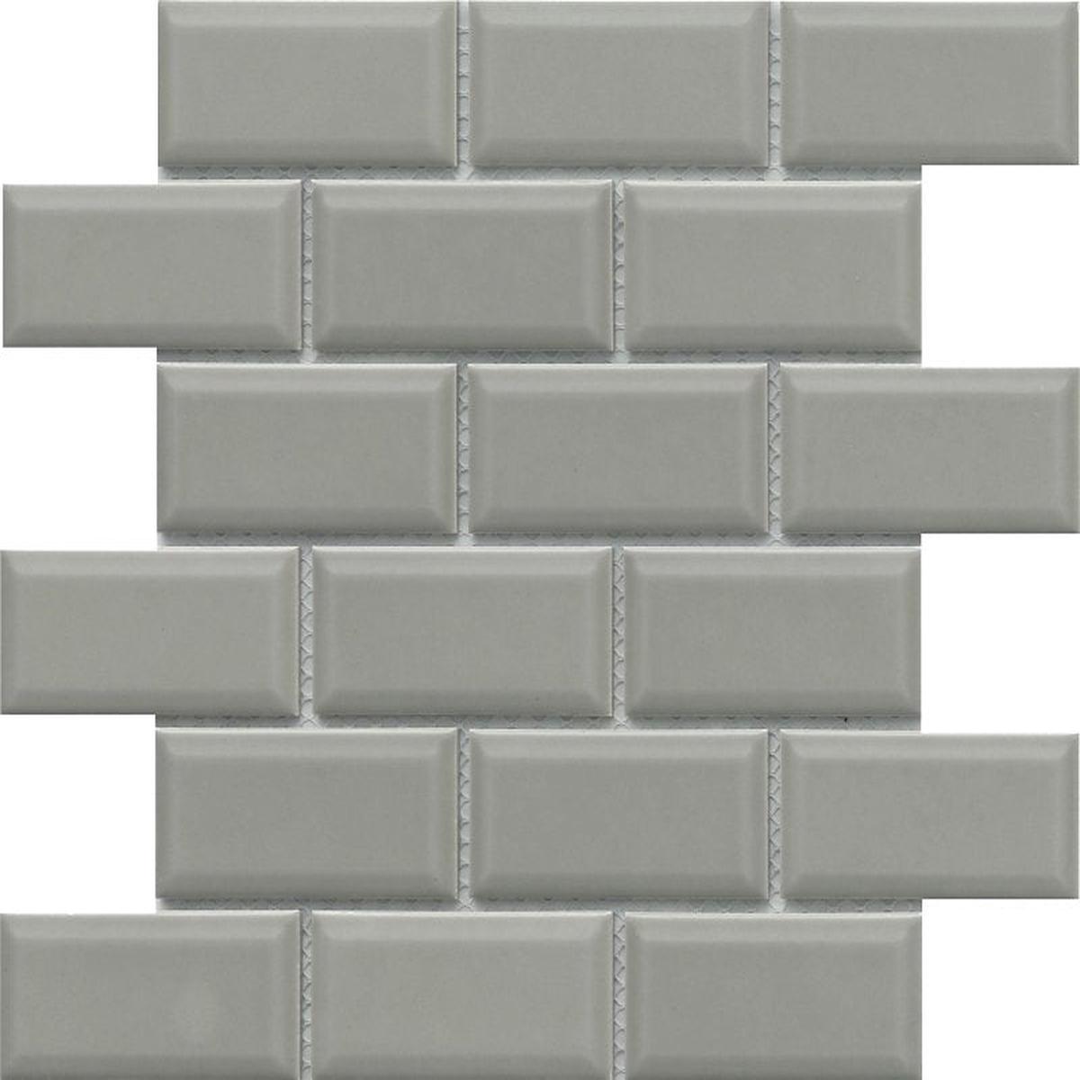 Emser Tile Reward Series F27REWADO1112MBV Porcelain Mosaic Tile, 12 in L Tile, 11 in W Tile, Pressed Edge, Bevel Pattern