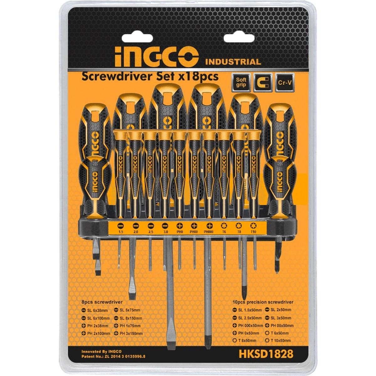 Ingco HKSD1828 18pcs Screwdriver & Precision Screwdriver Set