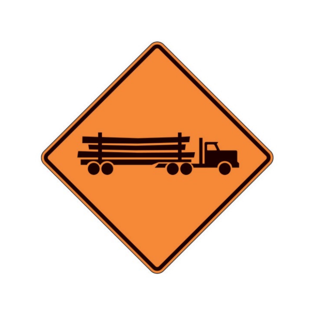 Logging Truck Entrance / Crossing Left (Symbol) Aluminum Sign – 75x75cm and 120x120cm