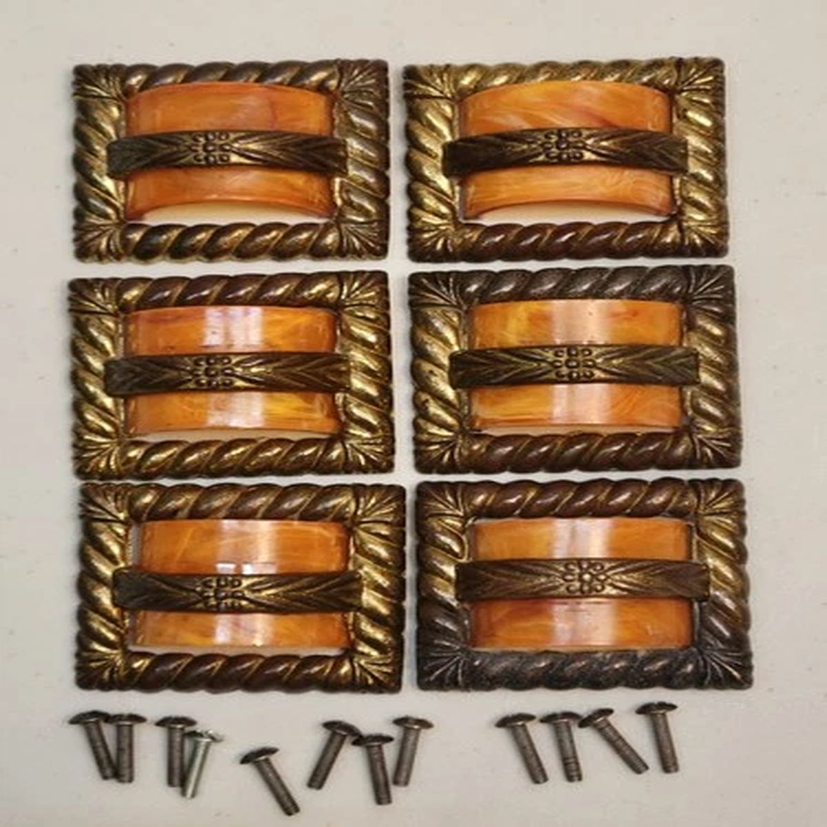 Lot of 6 Gorgeous Antique Art Deco Bakelite Drawer Pulls Handles