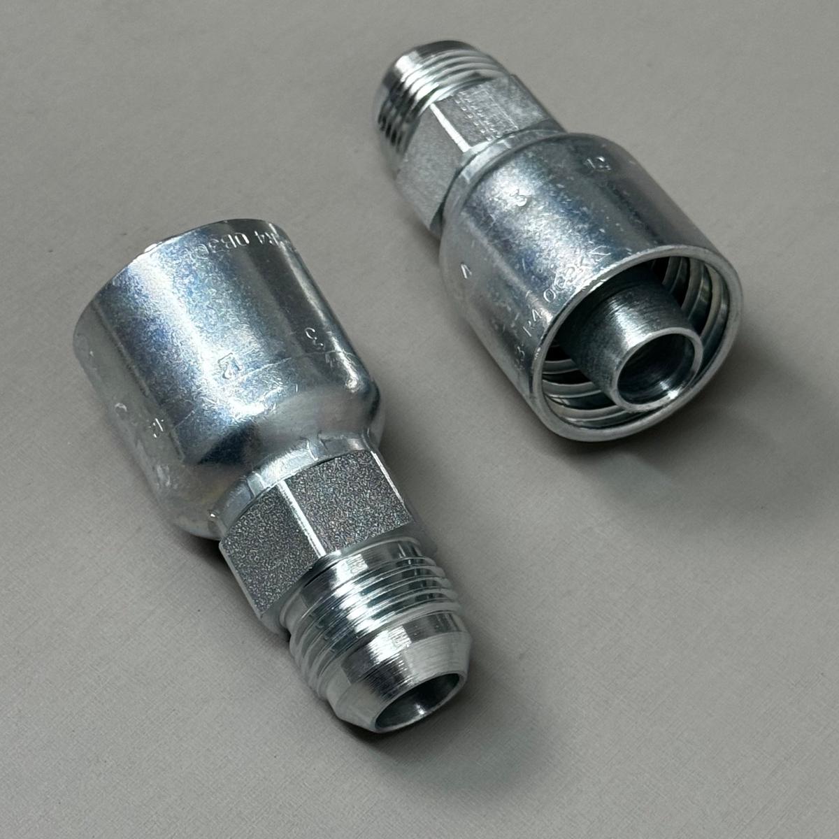 PARKER (2 PACK) Hydraulic Hose Male JIC 37 Rigid 3/4″ x 3/4″ Steel KP81295