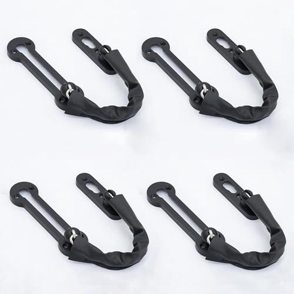 Plantex Heavy Duty Security Door Chain Lock/Anti-Theft Sliding Chain Lock for Inside Door Pack of 4 (Z – Black, Finish)