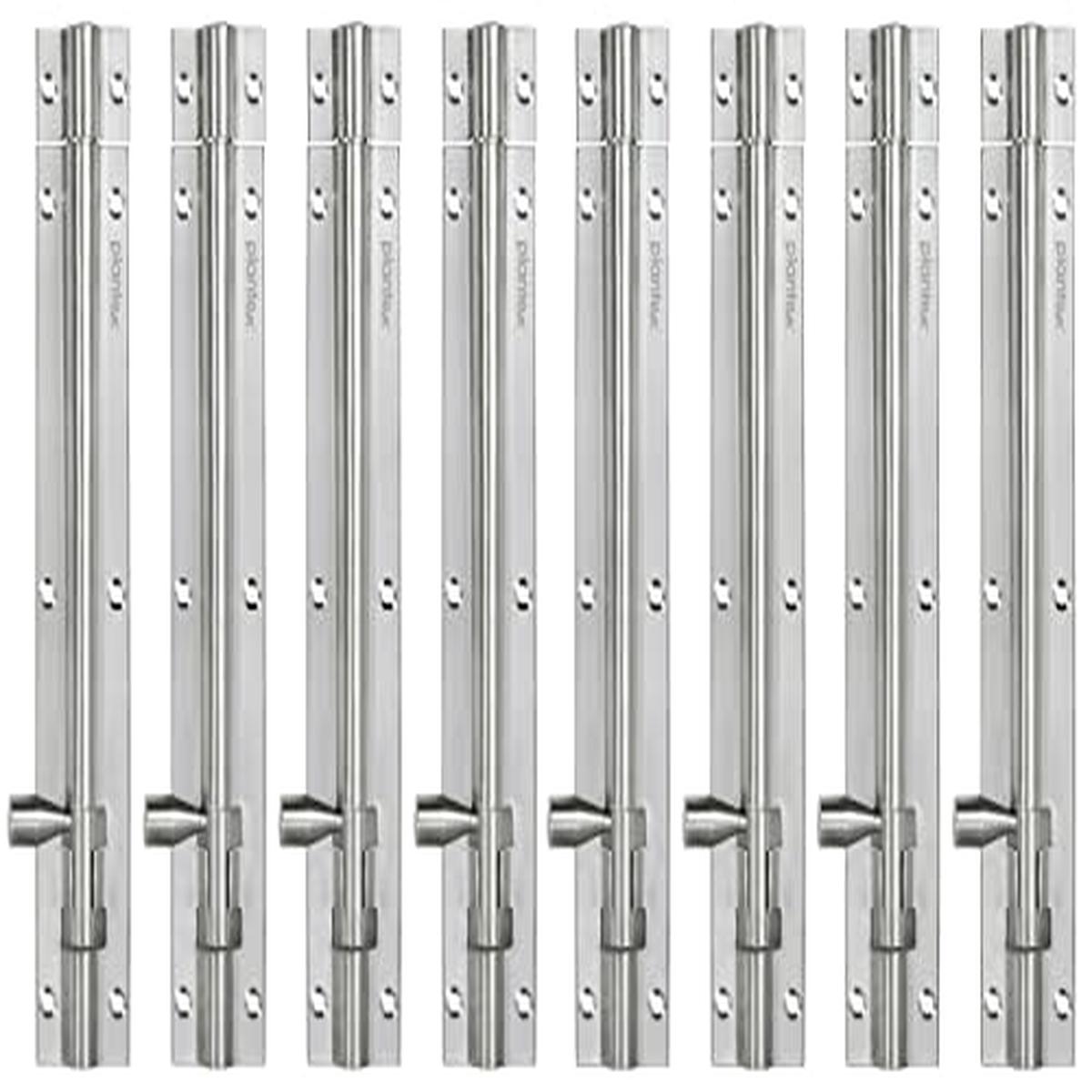 Plantex Stainless Steel Tower Bolt/Tower Bolt for Home,Offices Doors and Windows/Tower Bolt for Main Door/Door Latch/Kundi/Chitakini/Door Latch for Windows – Pack of 8 (Matt Finish, 8 inch)